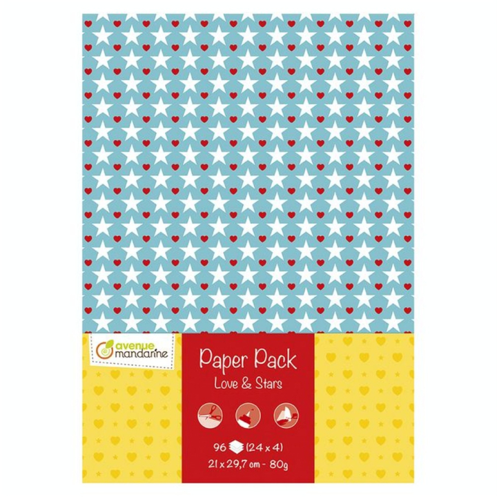 Pack de papier Love & Stars - Avenue Mandarine - Rougier et Plé