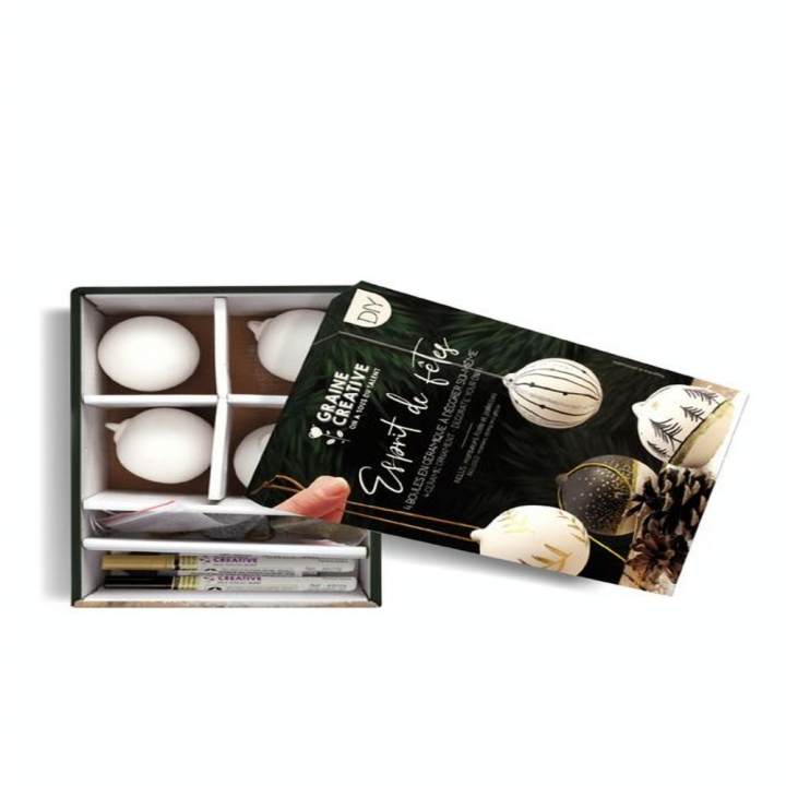 Boules de Noël en céramique à décorer Kit 4 pcs - Graine Créative - Rougier et Plé