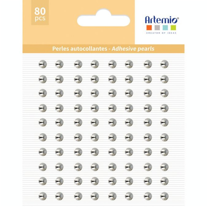 Perles adhésives ø 5 mm 80 pcs Argent - Artemio - Rougier et Plé