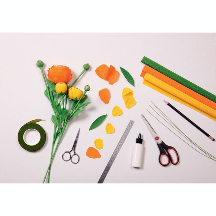 Papier Crépon Fleuriste 25 x 100 cm 10 Couleurs Vives - Clairefontaine - Rougier et Plé