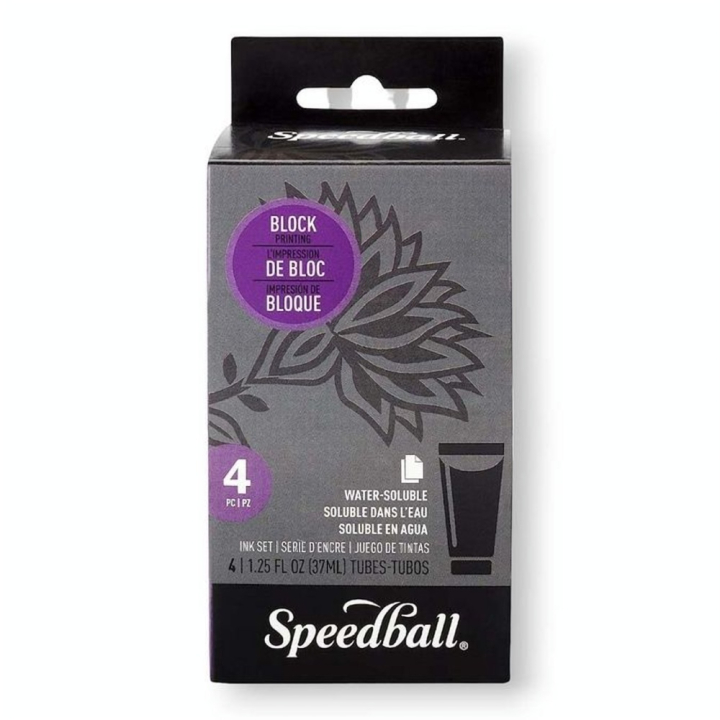 Encre Linogravure Hydrosoluble 37 ml Kit de 4 couleurs - Speedball - Rougier et Plé