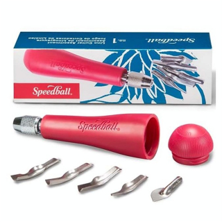 Kit de 5 Gouges Linogravure + Manche - Speedball - Rougier et Plé