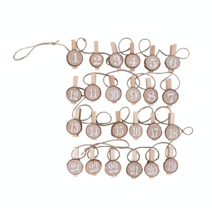 Chiffres Calendrier de l'avent 24 pcs Pinces à linge Ronds - Rayher - Rougier et Plé