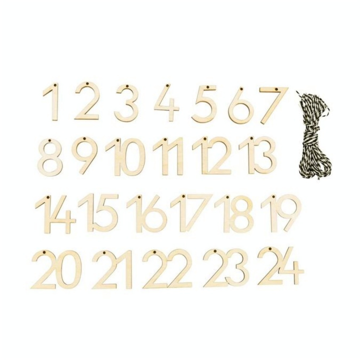 Chiffres Calendrier de l'avent 3 cm Bois Naturel - Rayher - Rougier et Plé