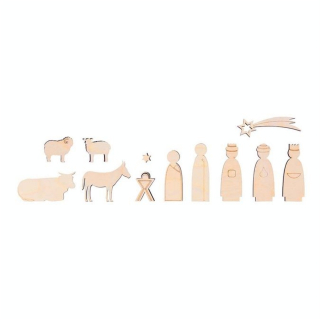 Santons en bois à décorer 12 pcs - Rayher - Rougier et Plé