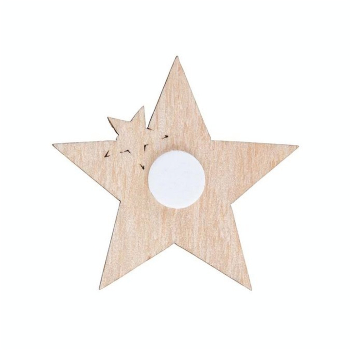 Étoiles Bois & Feutrine 4,5 cm 9 pcs - Rayher - Rougier et Plé