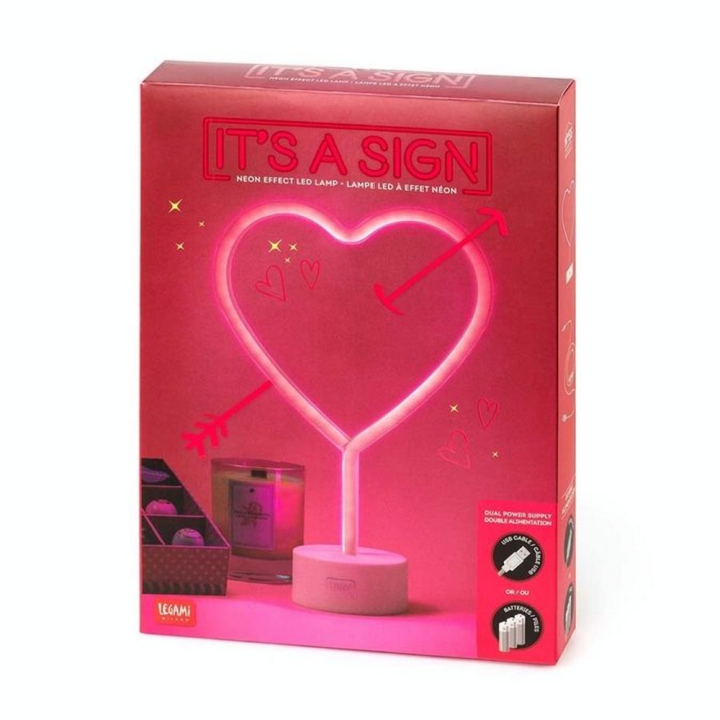Lampe LED Effet Néon Cœur - Legami - Rougier et Plé