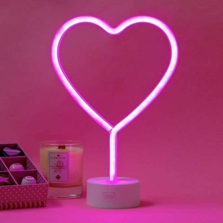 Lampe LED Effet Néon Cœur - Legami - Rougier et Plé