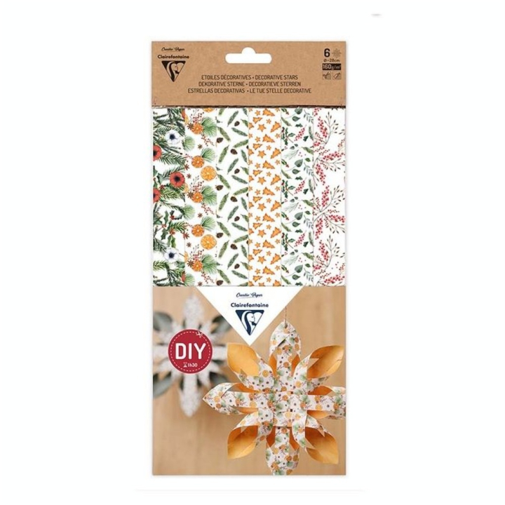 Étoiles décoratives Kit DIY 6 pcs Noël vitaminé - Clairefontaine - Rougier et Plé