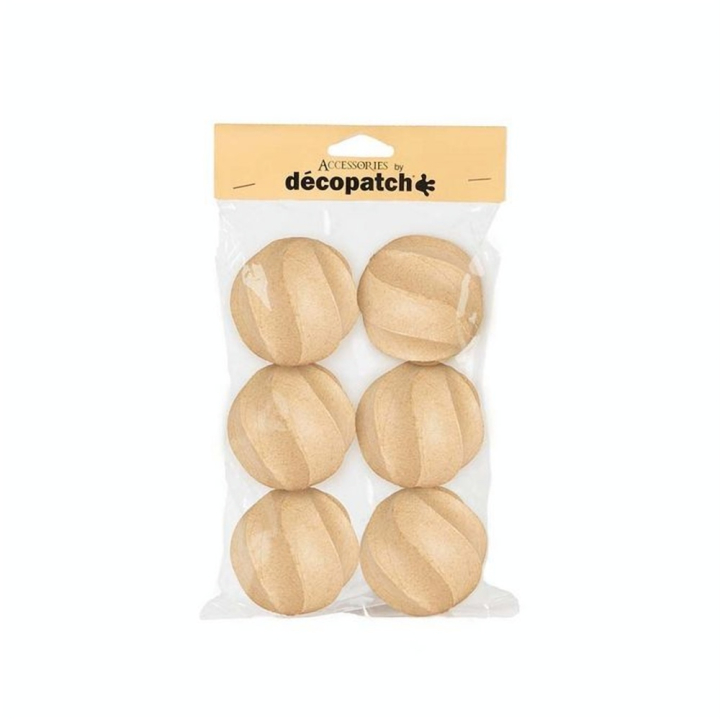 Boules torsadées à suspendre ø 6,5 cm 6 pcs - Décopatch - Rougier et Plé