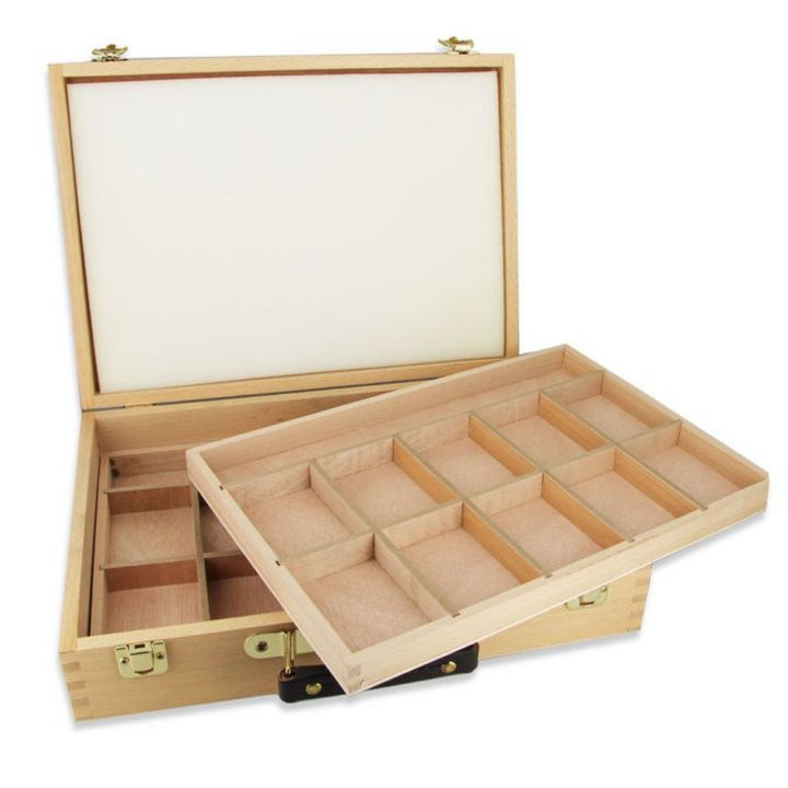 Boîte de rangement en bois 2 compartiments 35.8 x 26.2 x 8 cm - Rougier&Plé - Rougier et Plé