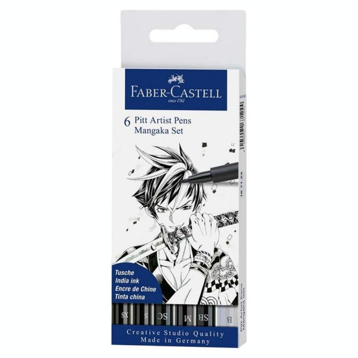 Feutres Pitt Artist Pen Mangaka Set 6 pcs - Faber-Castell - Rougier et Plé