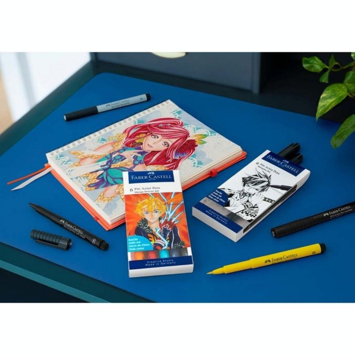 Feutres Pitt Artist Pen Mangaka Set 6 pcs - Faber-Castell - Rougier et Plé