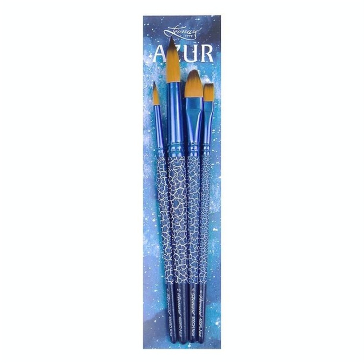 Set Pinceaux courts en fibres synthétiques Azur 4 pcs série 400-3 - Léonard - Rougier et Plé