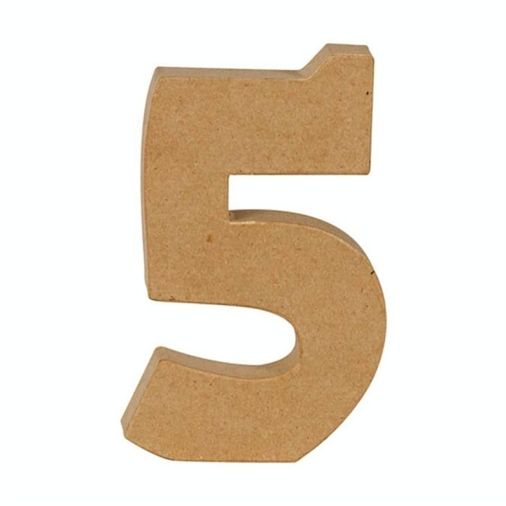 Chiffre 5 en papier mâché 20 cm - Décopatch - Rougier et Plé