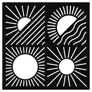 Pochoir Soleil 30 x 30 cm - Artemio - Rougier et Plé