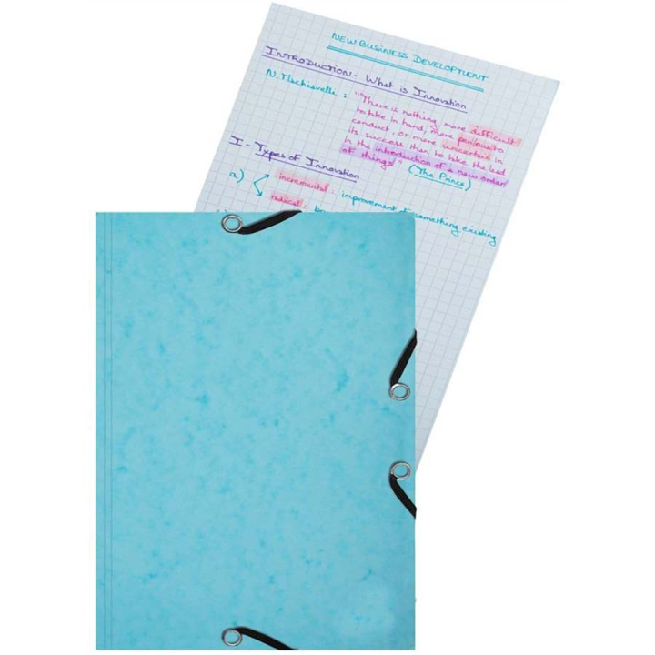 Chemise à élastique 3 rabats Aquarel + 25 Fiches Bristol A5 14,8 x 21 cm - Exacompta - Rougier et Plé