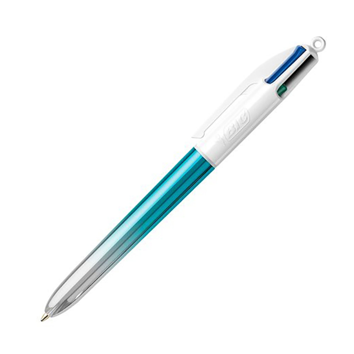 Stylo bille 4 couleurs Dégradé Turquoise Argenté - Bic - Rougier et Plé