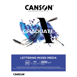 Bloc Graduate Lettering Mixed Media 200 g/m² - Canson - Rougier et Plé