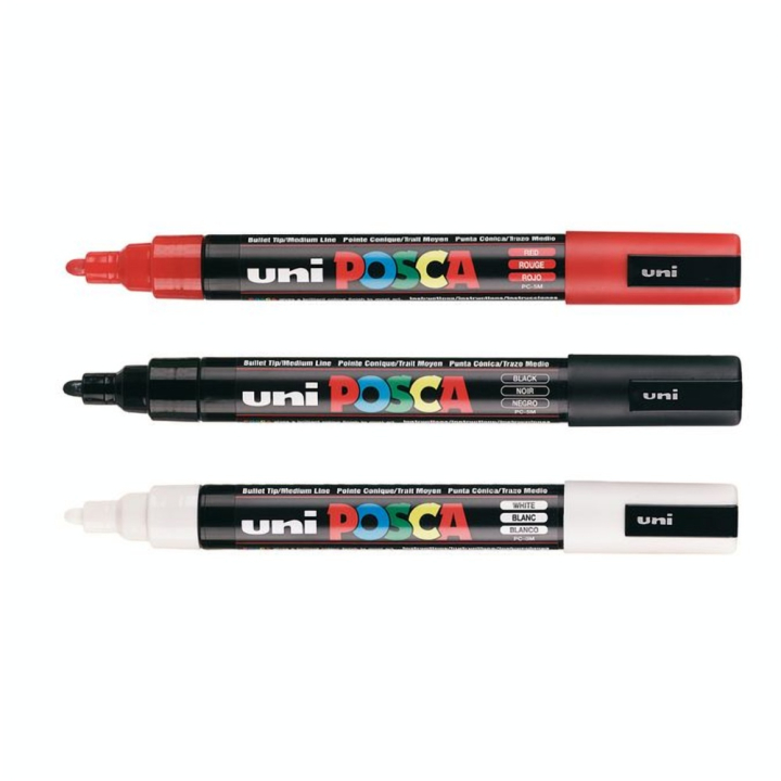 Boîte de 8 marqueurs assortis PC-5M couleurs franches - Posca - Rougier et Plé