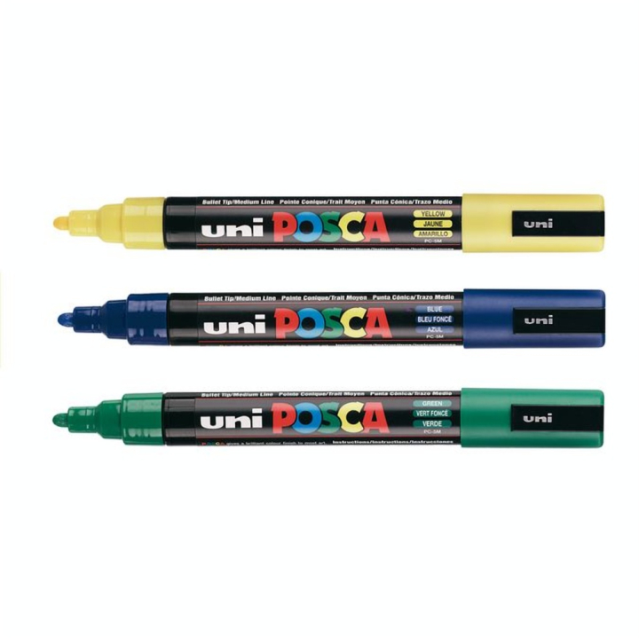 Boîte de 8 marqueurs assortis PC-5M couleurs franches - Posca - Rougier et Plé