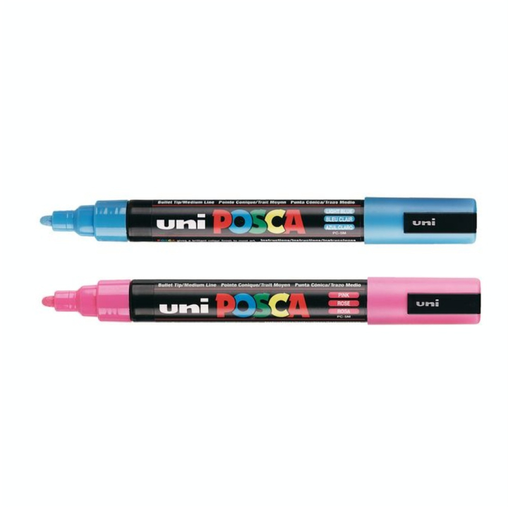Boîte de 8 marqueurs assortis PC-5M couleurs franches - Posca - Rougier et Plé
