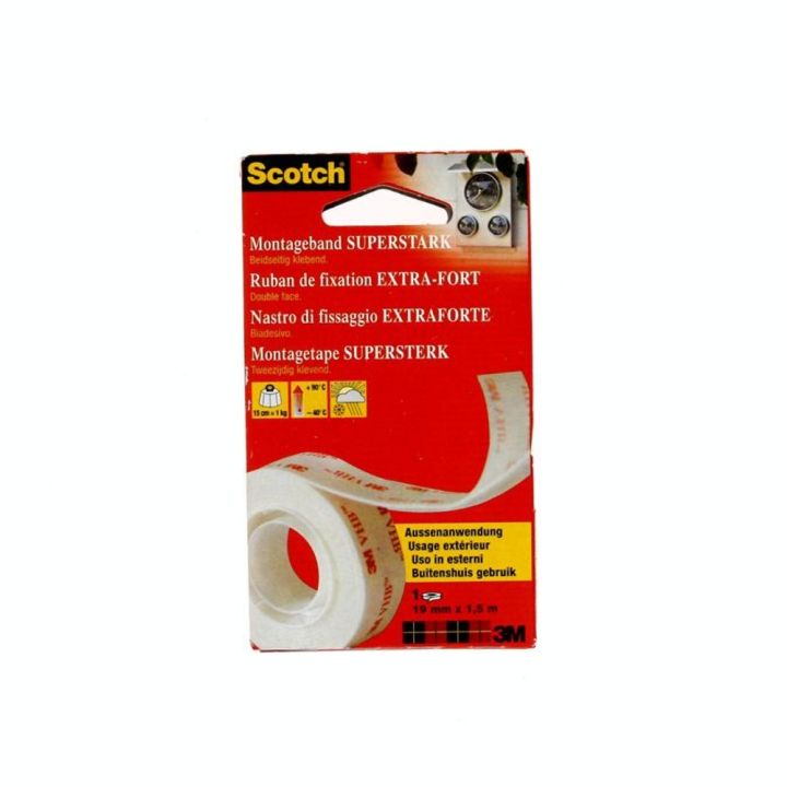 Ruban adhésif mousse double-face 19 mm x 1,5 m - Scotch - Rougier et Plé