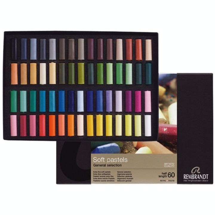 Boîte de demi-pastels secs 60 couleurs assorties - Rembrandt - Rougier et Plé