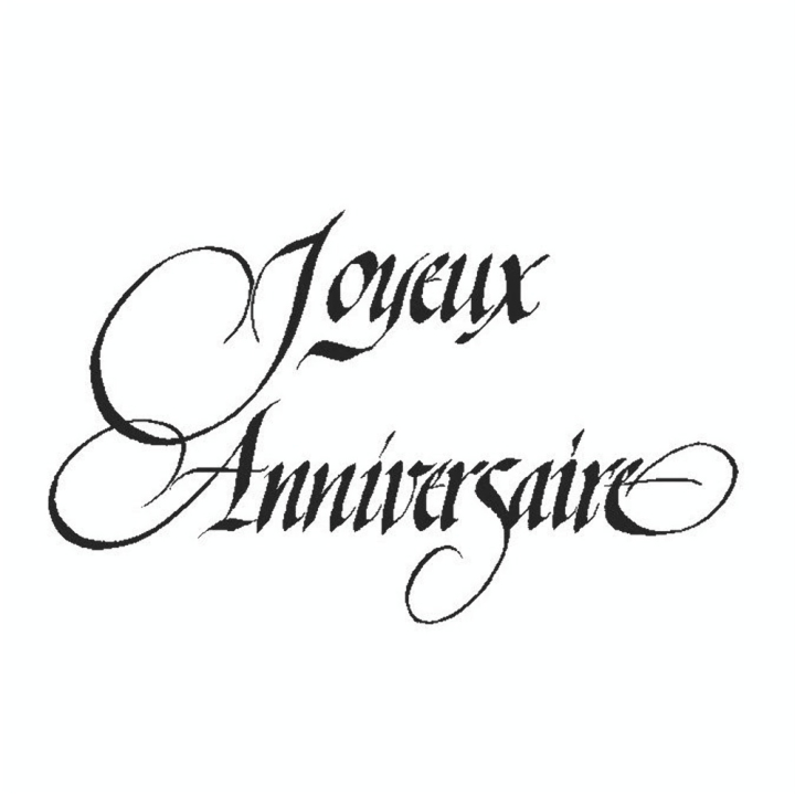 Tampon Bois Joyeux Anniversaire n°3, 6 x 4 x 2,8 cm - Aladine - Rougier et Plé