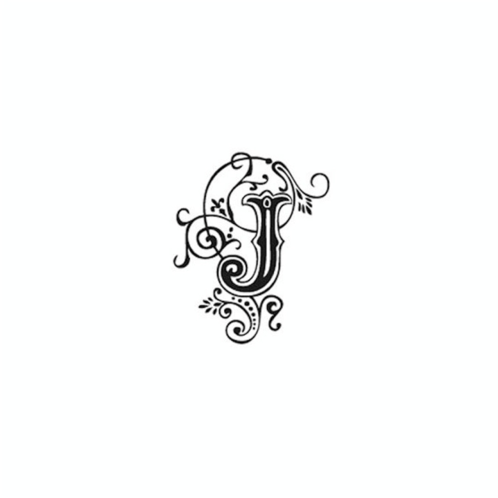 Tampon Bois Alphabet Arabesque lettre J, 2,8 x 2,8 x 2,8 cm - Aladine - Rougier et Plé