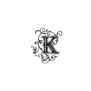 Tampon Bois Alphabet Arabesque lettre K, 2,8 x 2,8 x 2,8 cm - Aladine - Rougier et Plé