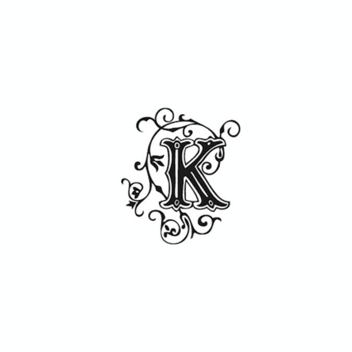 Tampon Bois Alphabet Arabesque lettre K, 2,8 x 2,8 x 2,8 cm - Aladine - Rougier et Plé