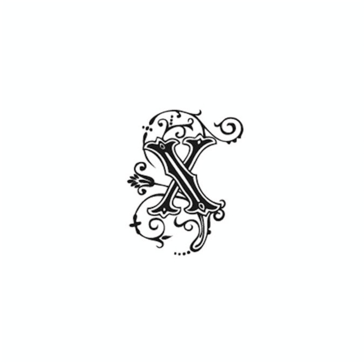 Tampon Bois Alphabet Arabesque lettre X, 2,8 x 2,8 x 2,8 cm - Aladine - Rougier et Plé