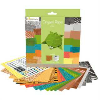 Papier origami Zoo 20 x 20 cm 60 feuilles - Avenue Mandarine - Rougier et Plé