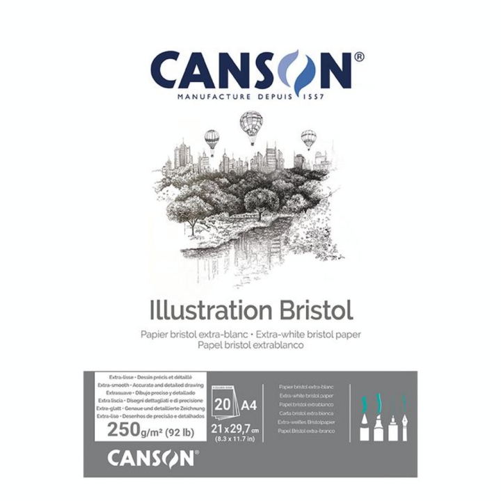 Bloc de papier Bristol 250 g/m² 20 feuilles A4 - Canson - Rougier et Plé