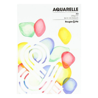 Bloc aquarelle 250 g/m² 25 feuilles A3 - Créa - Rougier et Plé