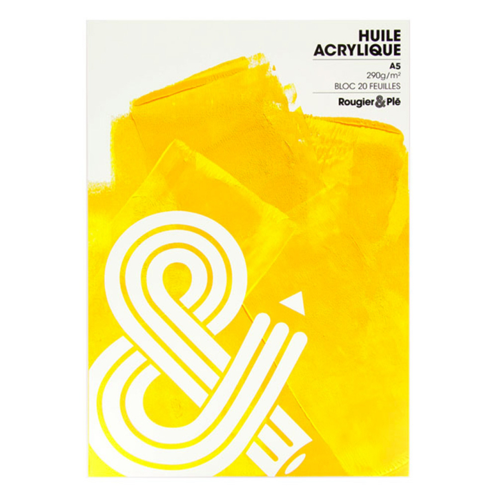 Bloc huile et acrylique A5 - 290g/m² - 20 feuilles - Créa - Rougier et Plé