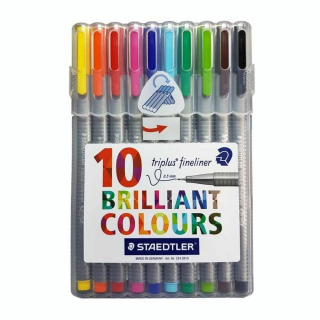 Boîte 10 feutres fins Triplus Fineliner Staedtler - Staedtler - Rougier et Plé
