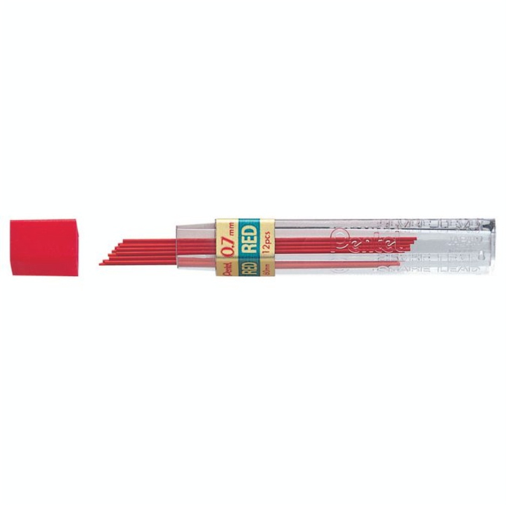 12 mines 0,7 mm rouges - Pentel - Rougier et Plé