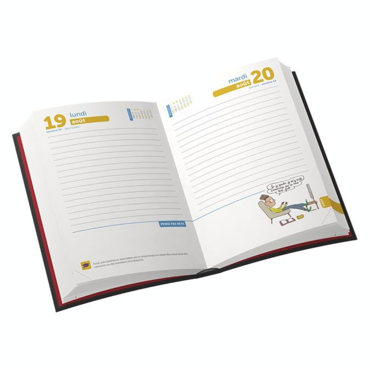 Agenda journalier 15 x 20 cm L'Étudiant 2023-2024 Noir - Oxford - Rougier et Plé