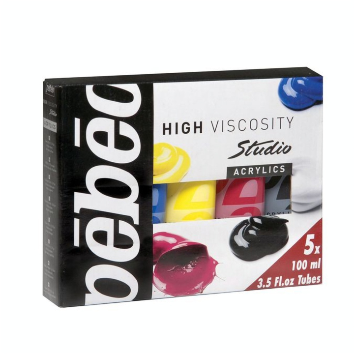 Set de 5 tubes de peinture acrylique Studio 100 ml - Pébéo - Rougier et Plé