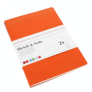 Lot de 2 carnets de croquis & notes 125 g cerise/paprika - Hahnemühle - Rougier et Plé
