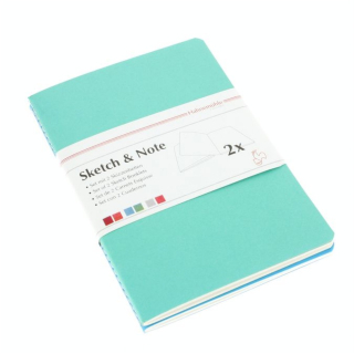 Lot de 2 carnets de croquis & notes 125 g delphinium/menthe - Hahnemühle - Rougier et Plé