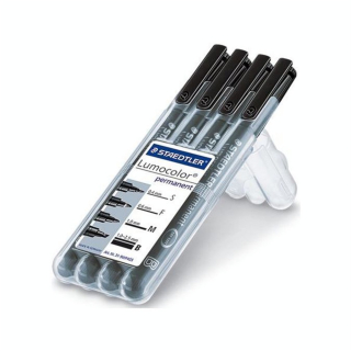 Etui de 4 feutres Lumocolor noirs - Staedtler - Rougier et Plé