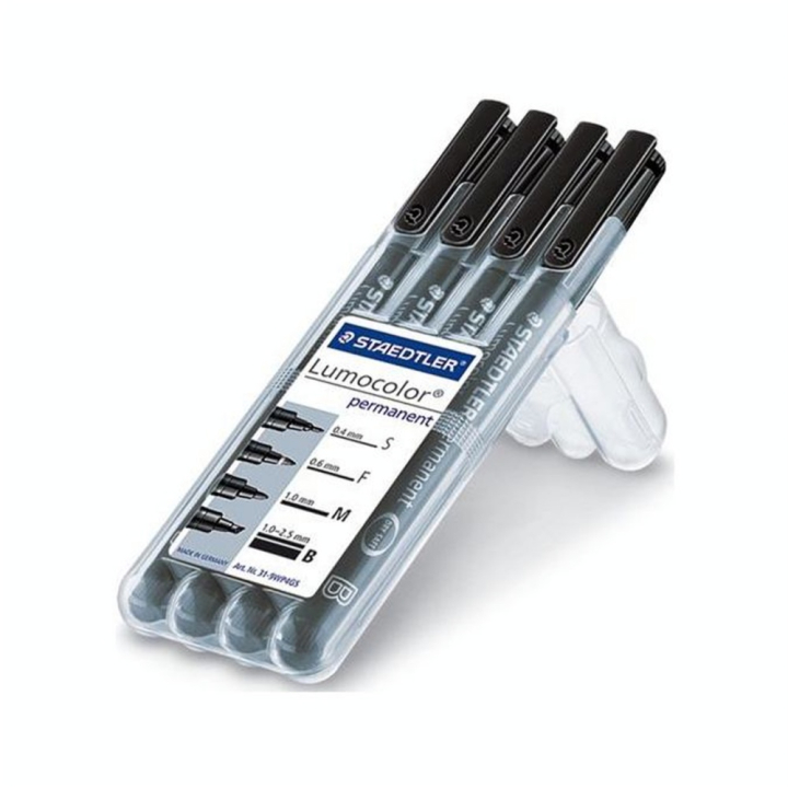 Etui de 4 feutres Lumocolor noirs - Staedtler - Rougier et Plé