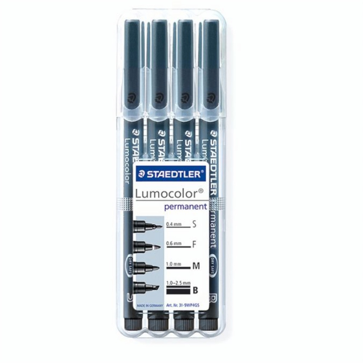 Etui de 4 feutres Lumocolor noirs - Staedtler - Rougier et Plé
