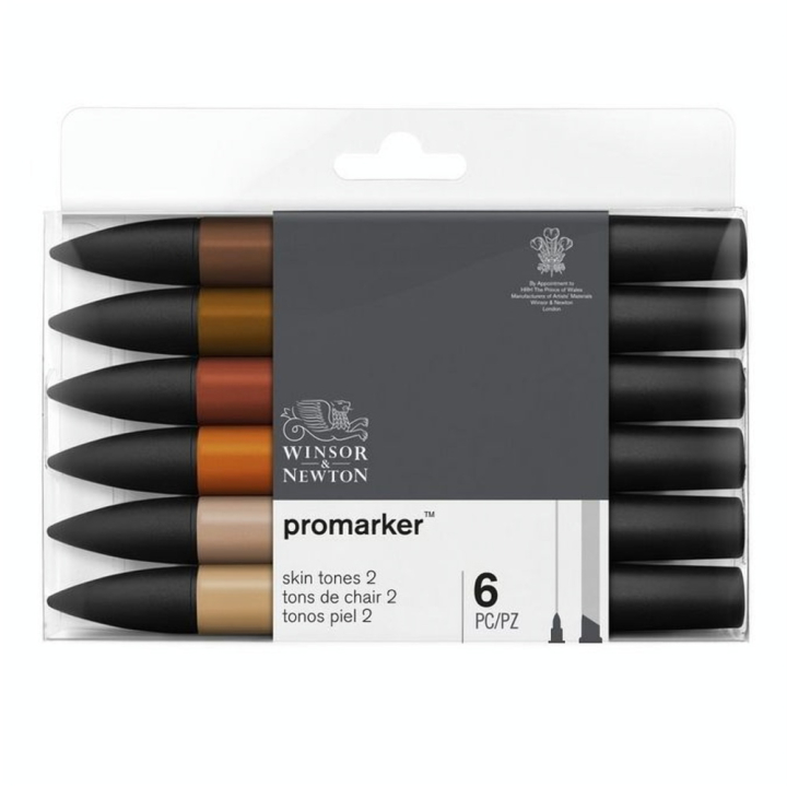 Set de 6 Promarker teintes chairs n°2 - Winsor & Newton - Rougier et Plé