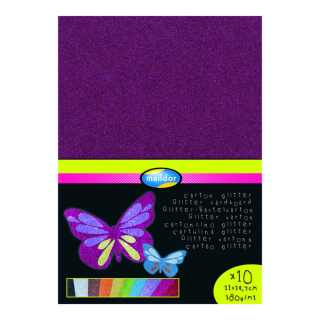 Sachet de 10 feuilles de carton pailleté 280 gr A4 - Maildor - Rougier et Plé