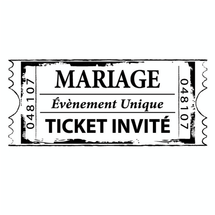 Tampon bois mariage ticket invité   - Aladine - Rougier et Plé