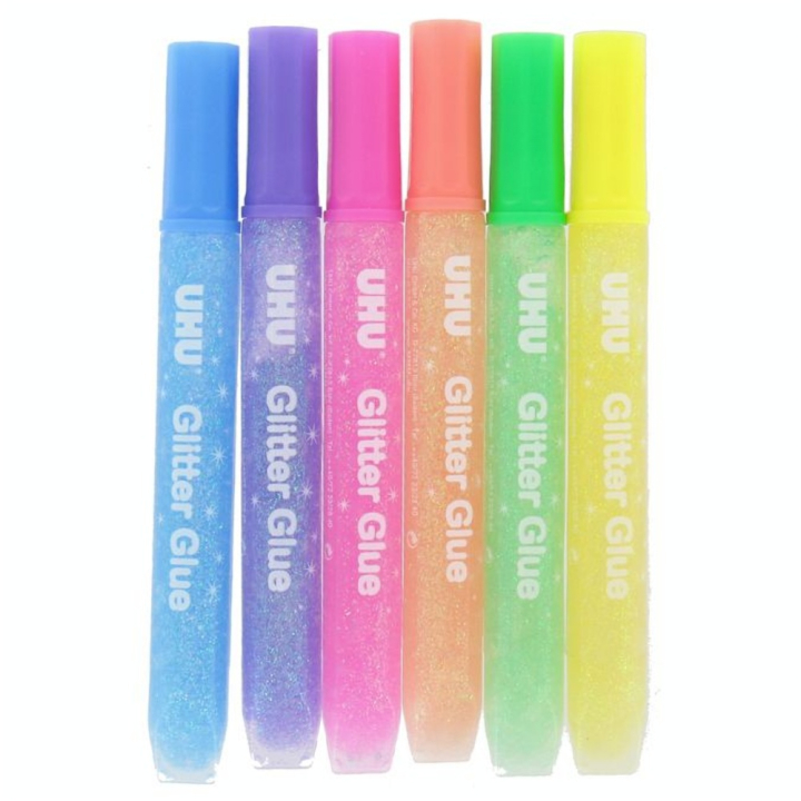 Colle pailletée fluo set de 6 couleurs - Uhu - Rougier et Plé